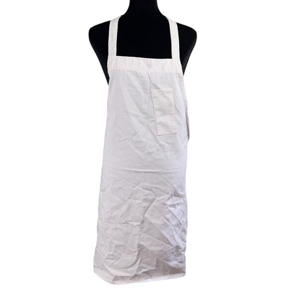 Best Value Textiles All Purpose Kitchen Bib Apron Pen or Tool Pocket Solid White - Picture 1 of 11